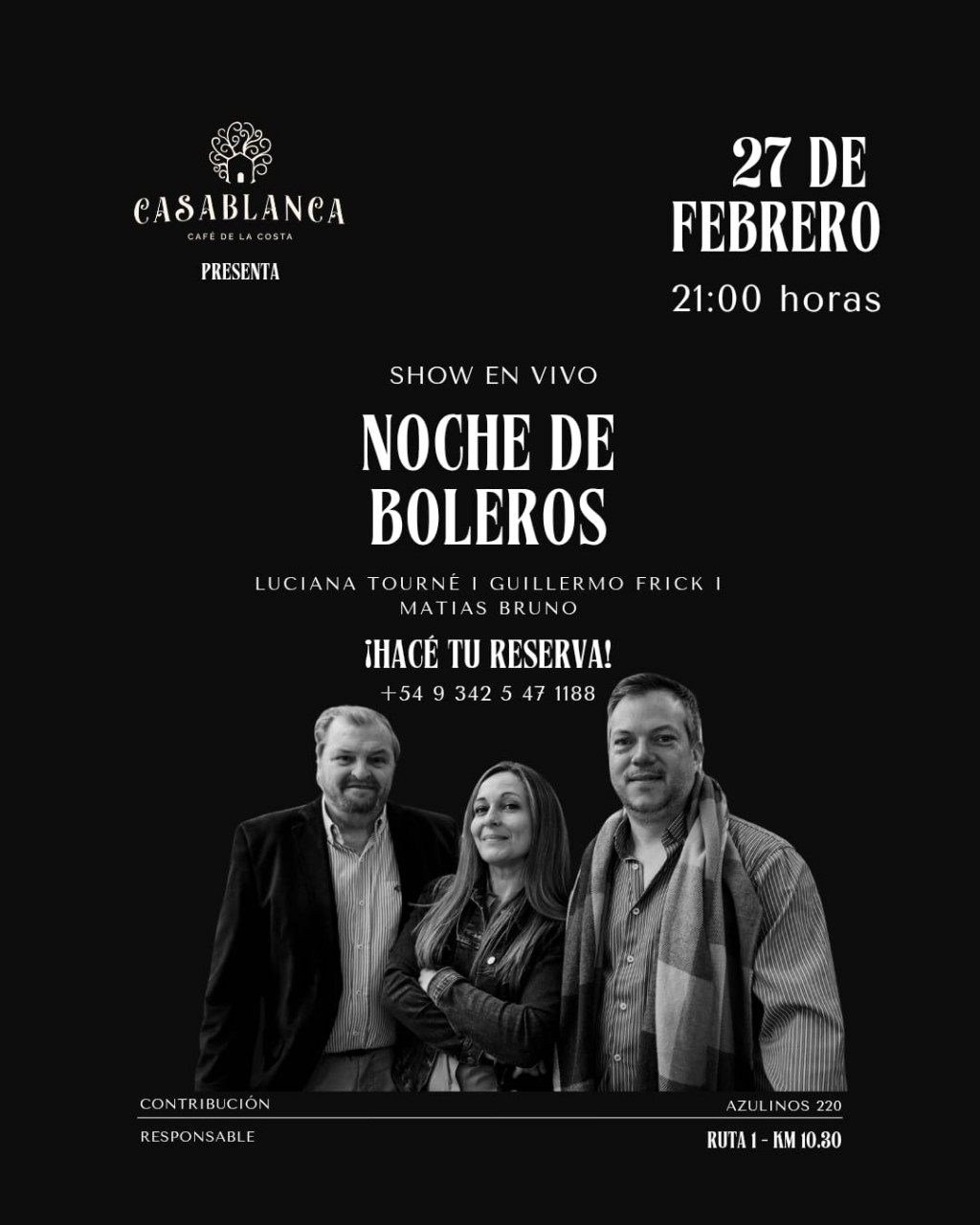 27/2 - Noche de boleros en Casablanca 