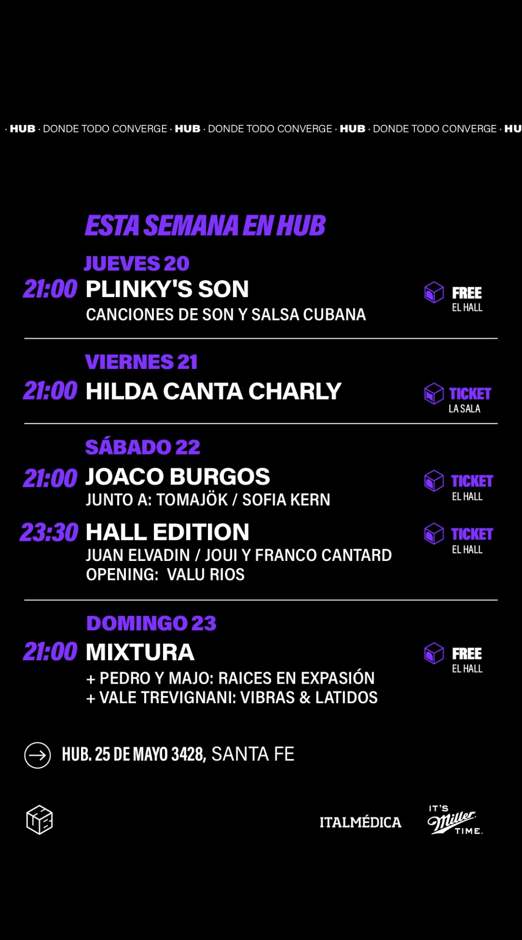  AGENDA SEMANAL HUB del 20/3 al 23/3  