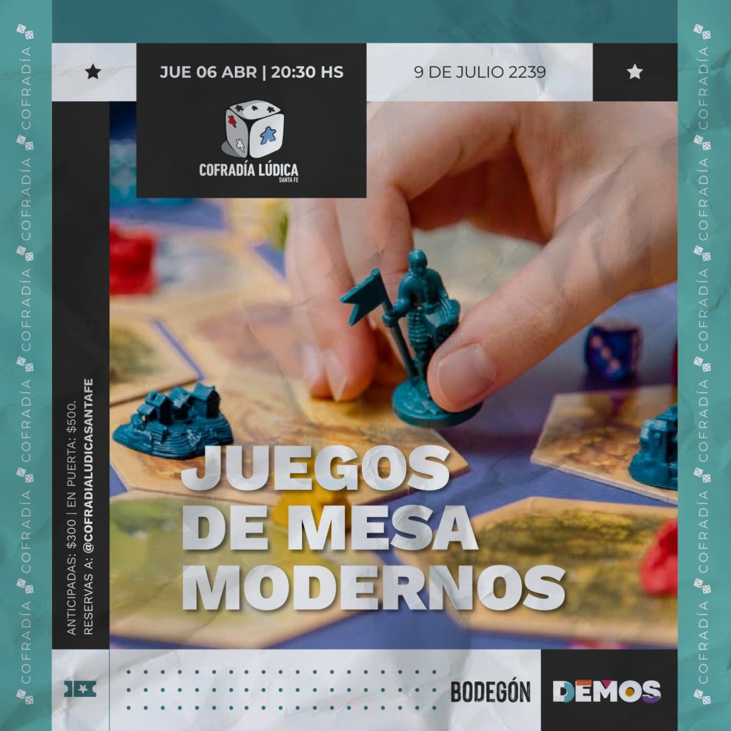 6/4 - 🧩NOCHE DE JUEGOS DE MESA MODERNOS💫en DEMOS