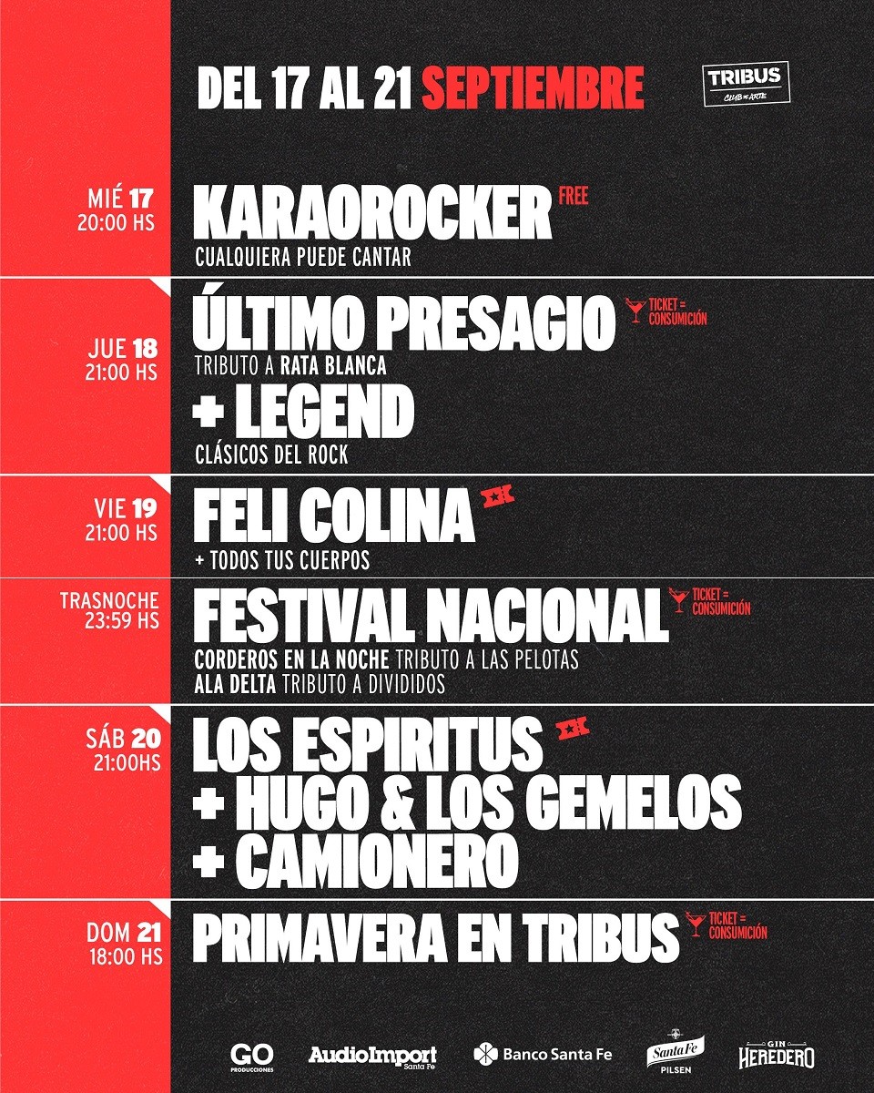 AGENDA SEMANAL TRIBUS CLUB DE ARTE:   MIÉRCOLES 17 A DOMINGO 21 DE SEPTIEMBRE 
