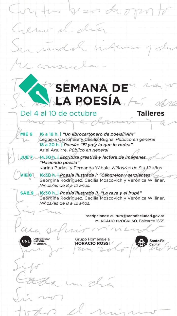 4 al 10/10 - Semana de la poesìa - TALLERES
