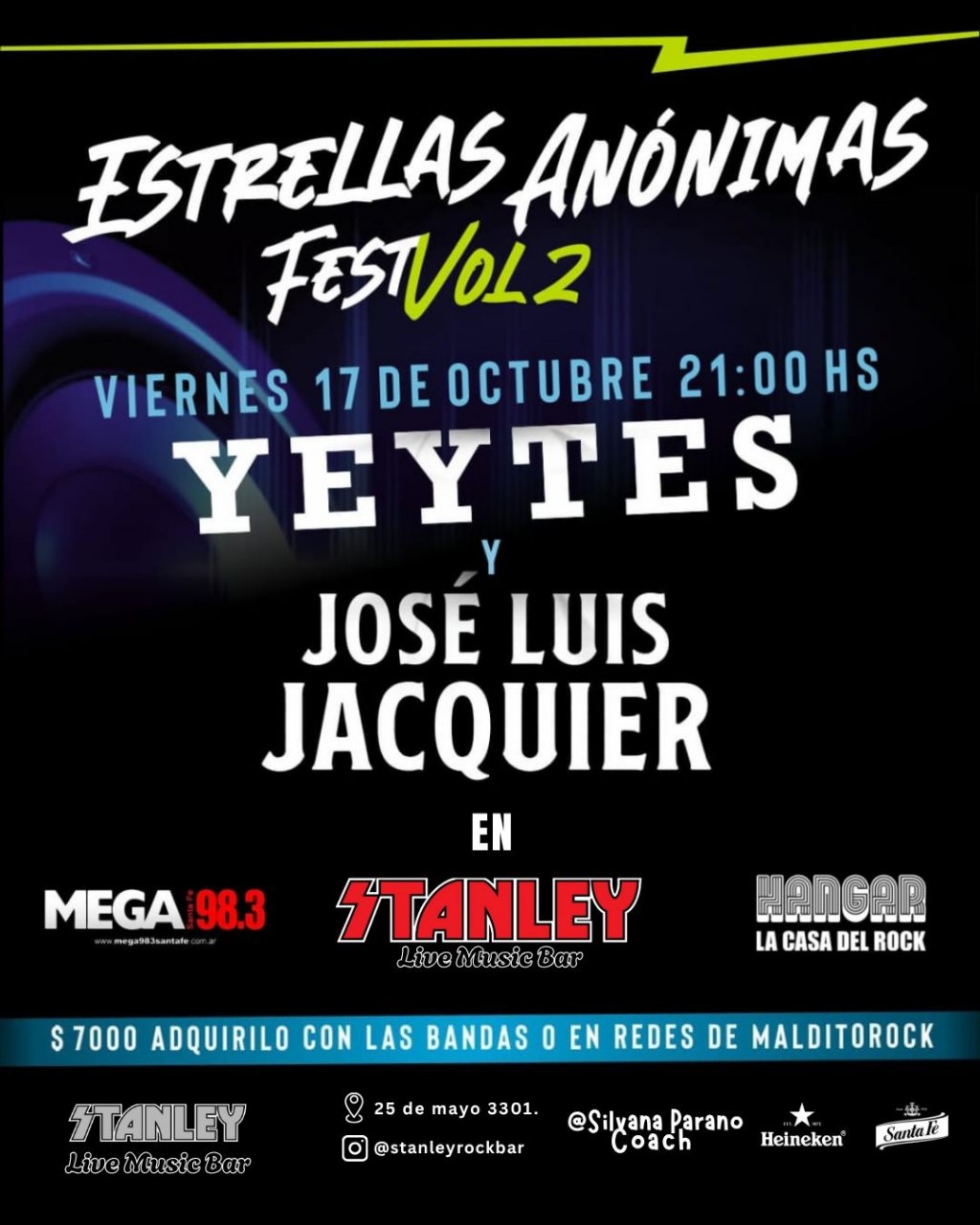 17/10 - Estrellas Anónimas Fest Vol. II – El rock que nos hizo ser