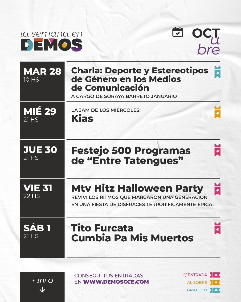 La semana en DEMOS del 28/10 al 1/11