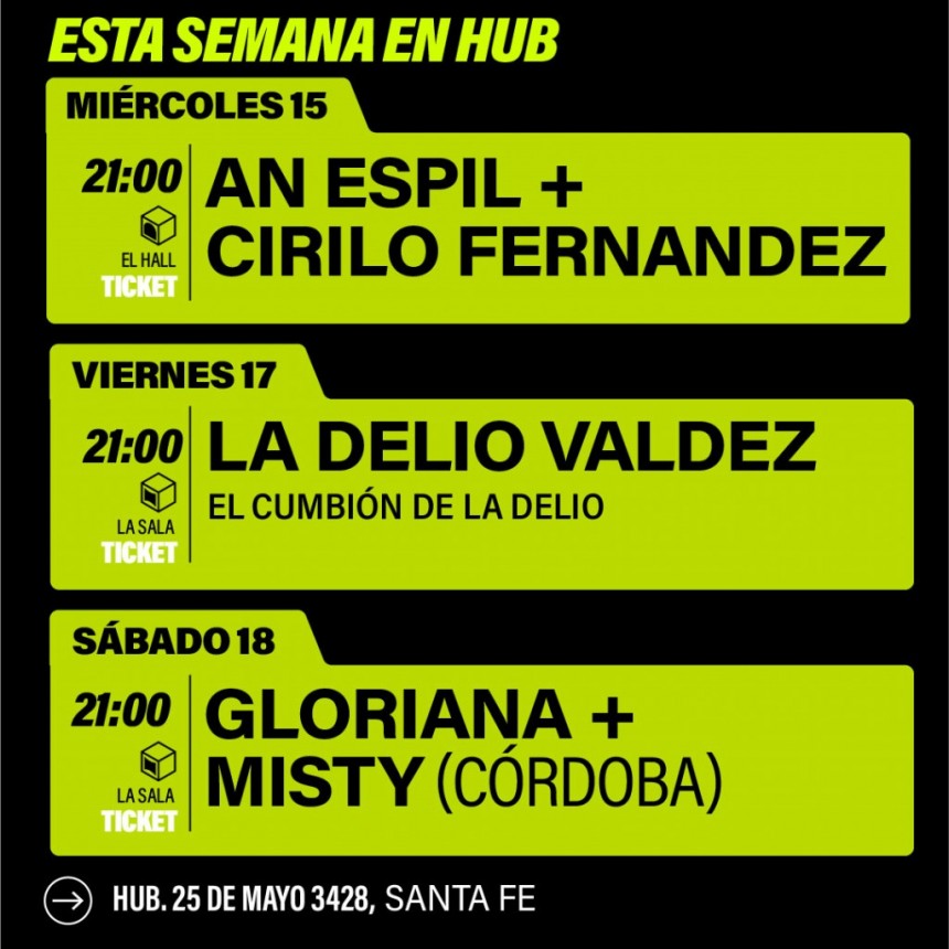 AGENDA SEMANAL HUB:   MI&Eacute;RCOLES 15 A S&Aacute;BADO 18 DE OCTUBRE 