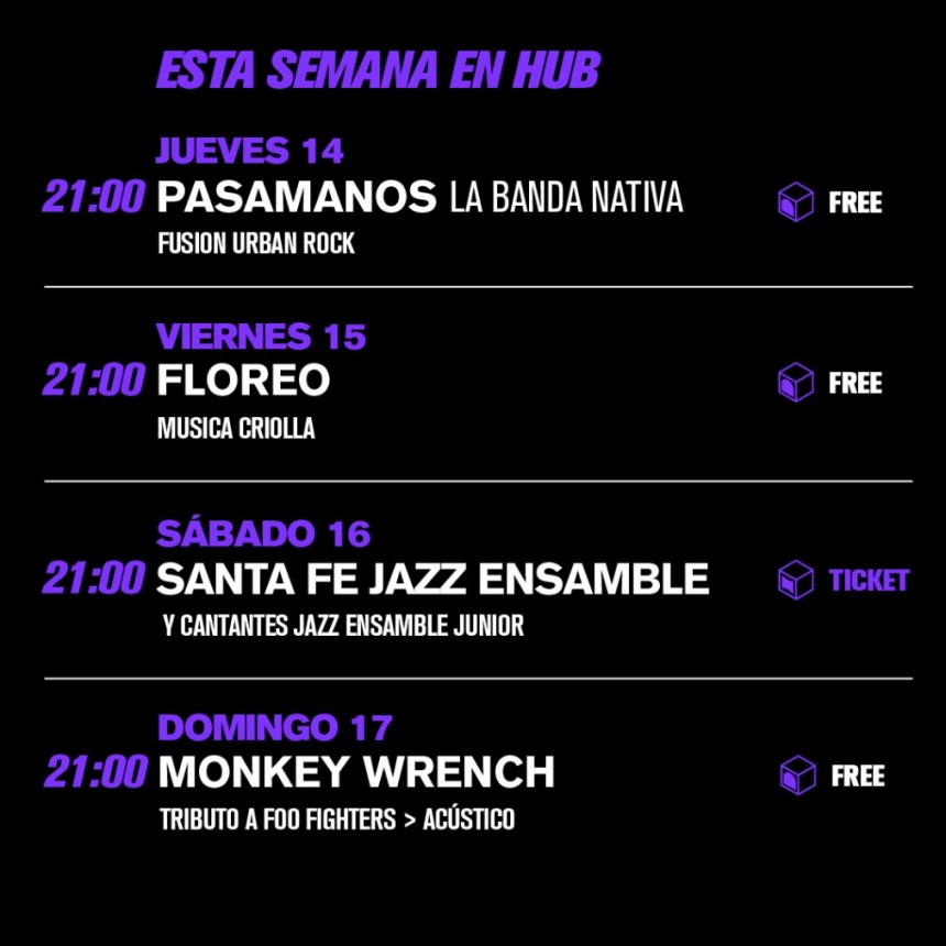 Programaci&oacute;n de HUB del  14/11 al 17/11