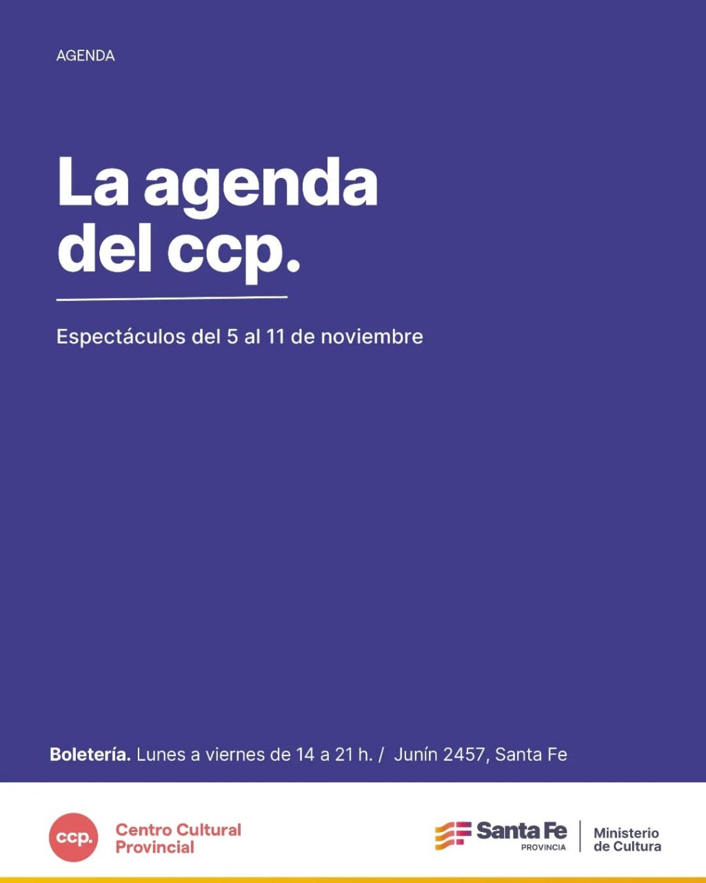 5/11 al 11/11 - Una semana con música, danza y teatro en el CCP 🎶💃🎭