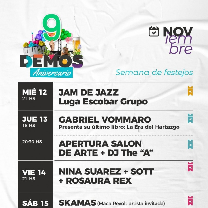 &iexcl;La semana del 9&deg; Aniversario de DEMOS!
