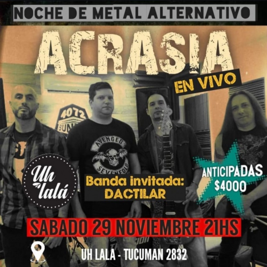 29/11 - Noche de metal alternativo en Uh lala