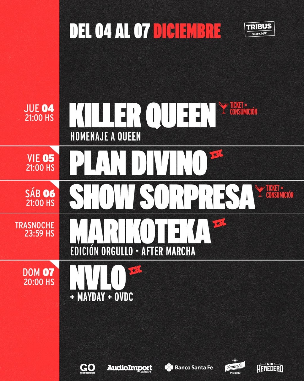 AGENDA SEMANAL TRIBUS CLUB DE ARTE:  4/12 al 7/12